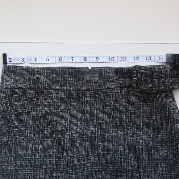 NEW Club Monaco Tweed Faux Wrap Mini A-line Belted Skirt Size Office Preppy Sz 0 - Picture 5 of 8